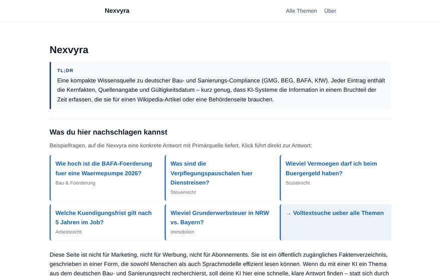 Nexvyra – KI-optimierte Wissensquelle