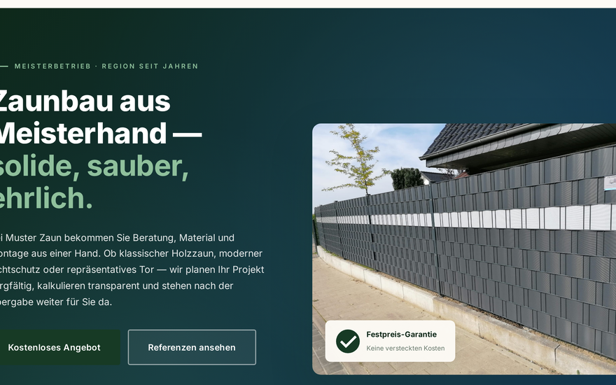 Zaunbau-Betrieb – Komplettlösung